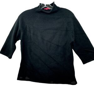 Ruby Tuesday Womens‎ Soft Pullover Size M Cashmere Blend Shorter Sleeve Black